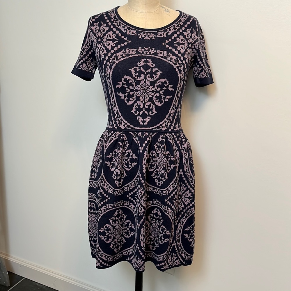 Beautiful brocade pattern sweater dress